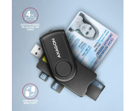 Axagon CRE-SMP2A 4-gniazda Smart card PocketReader czytnik - 1485439 - zdjęcie 3